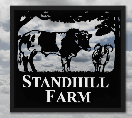 British Blue Bull, and Jacob Sheep Framed Metal Sign v2