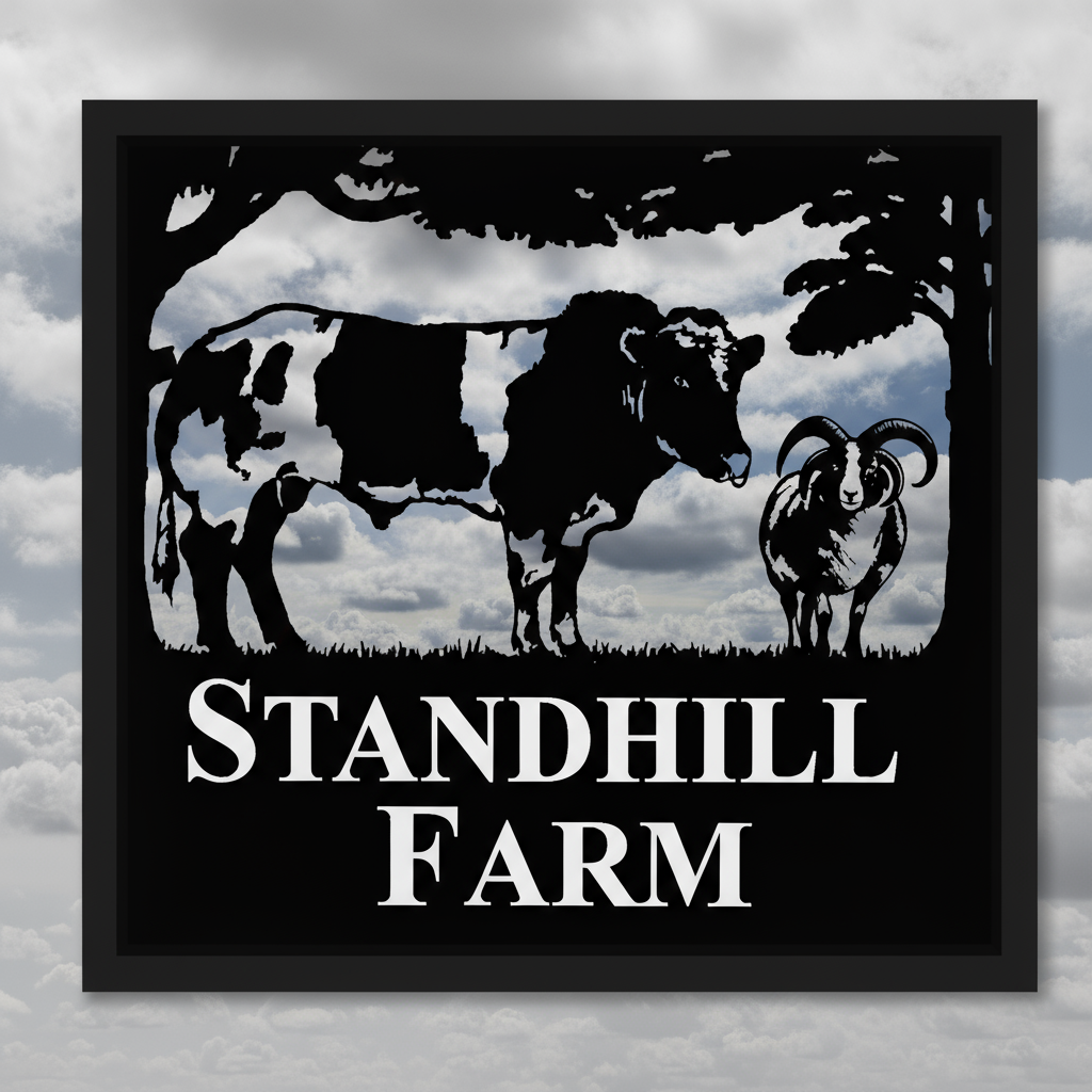 British Blue Bull, and Jacob Sheep Framed Metal Sign v2