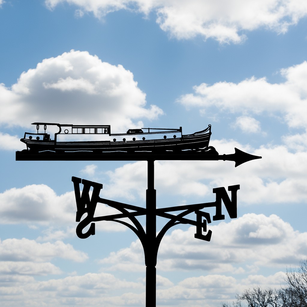 Dutch Barge Weathervane - Stainless Steel