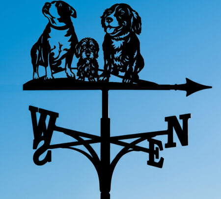 Three Dog Weathervane Portrait - Spaniel Staffy & Terrier