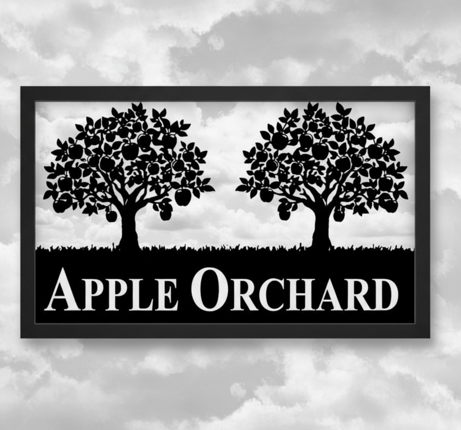 Two Apple Trees Framed Metal Sign