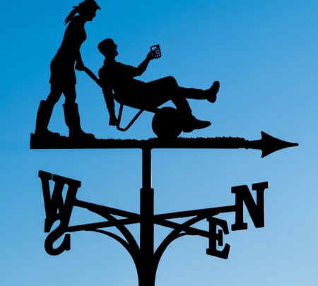 Woman Pushing Man In Barrow Weathervane