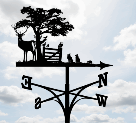 Woodland Animals with Stag Owls Cats Hedgehog Weathervane
