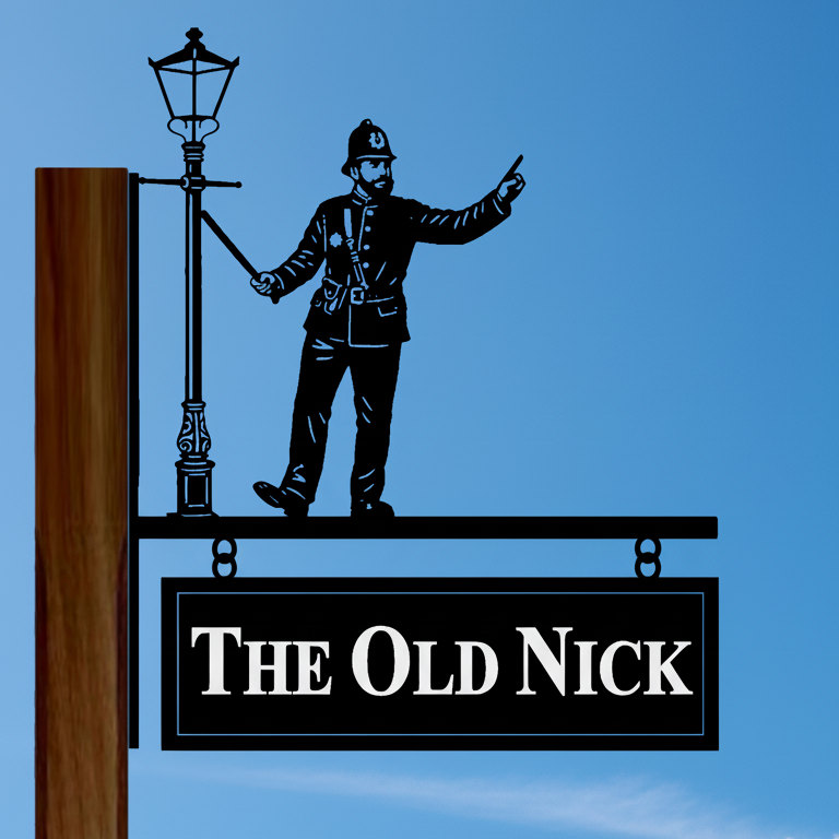 The Old Nick Policeman Hanging Bracket Sign