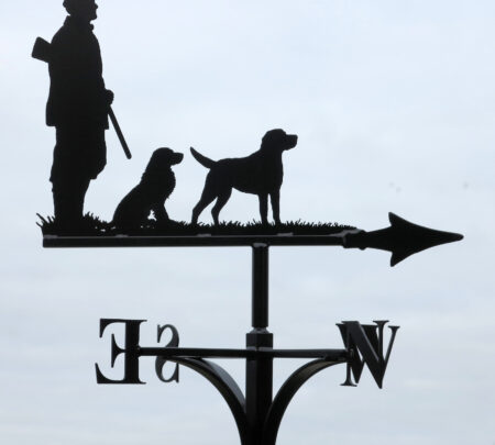 Man Gun Dogs Spaniel and Labrador Weathervane