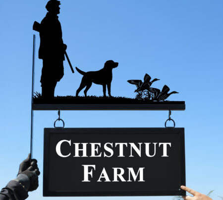 Man Gun Lab Ducks Hanging Bracket Sign