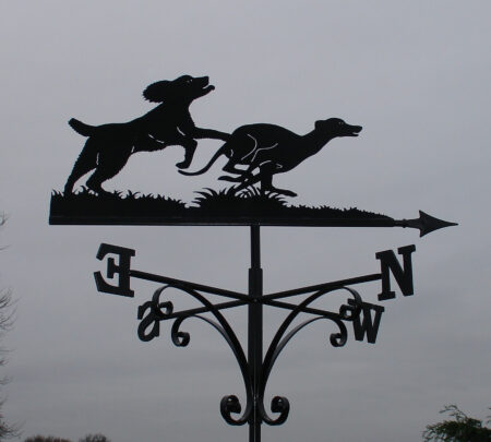 Spaniel and Whippet Dog Weathervane