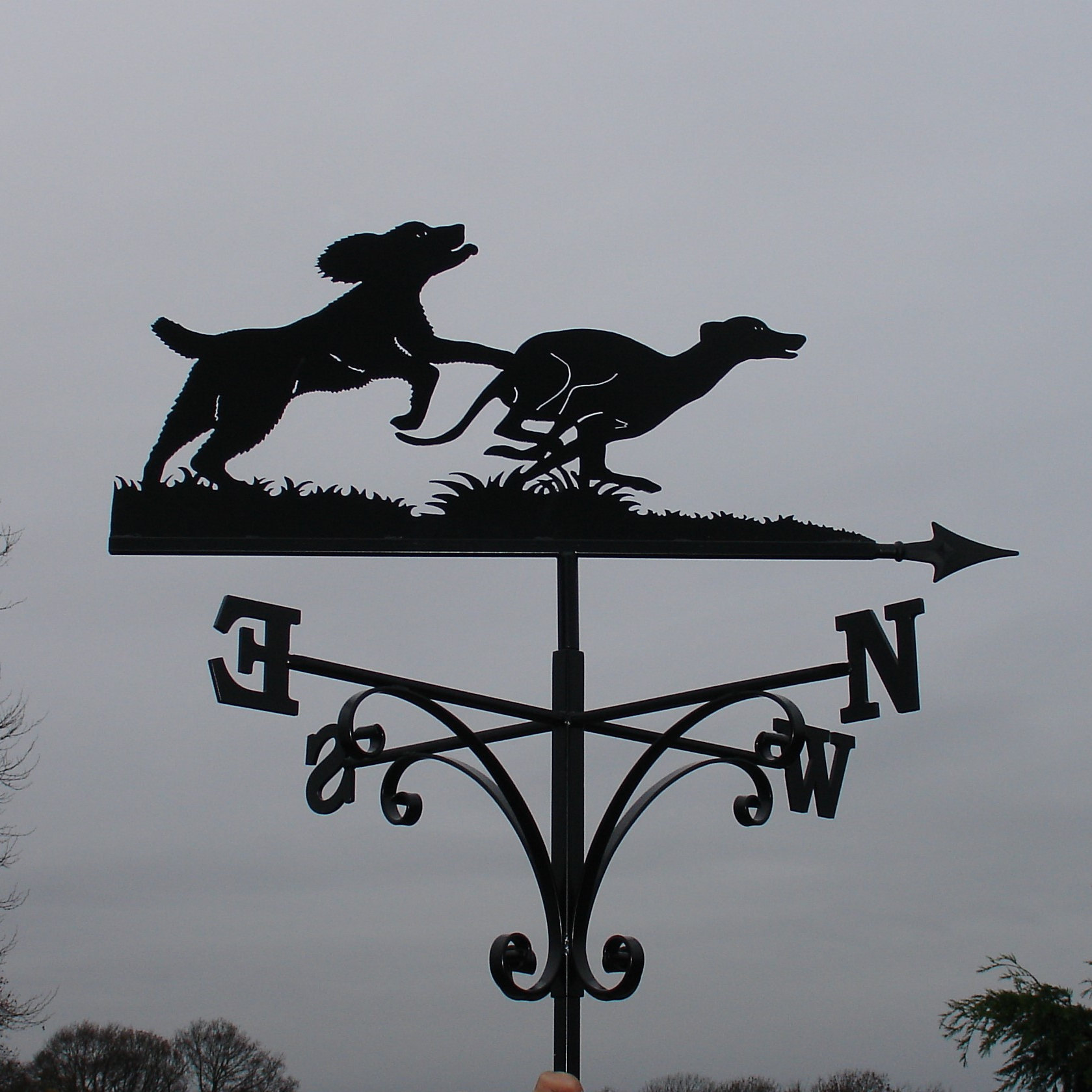 Spaniel and Whippet Dog Weathervane